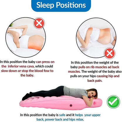 Inflatable Mattress Pregnancy Pillow O-Type Yoga Mat Maternity Body Bed Pillow Sleeping Mat Body Bed Pillow Sleep with Air Pump