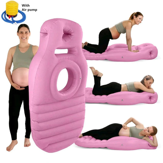 Inflatable Mattress Pregnancy Pillow O-Type Yoga Mat Maternity Body Bed Pillow Sleeping Mat Body Bed Pillow Sleep with Air Pump
